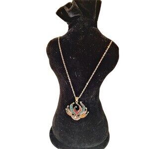 Multicolored Rhinestone Masquerade Mask Pendant/Marti Gras Pendant New With Tag